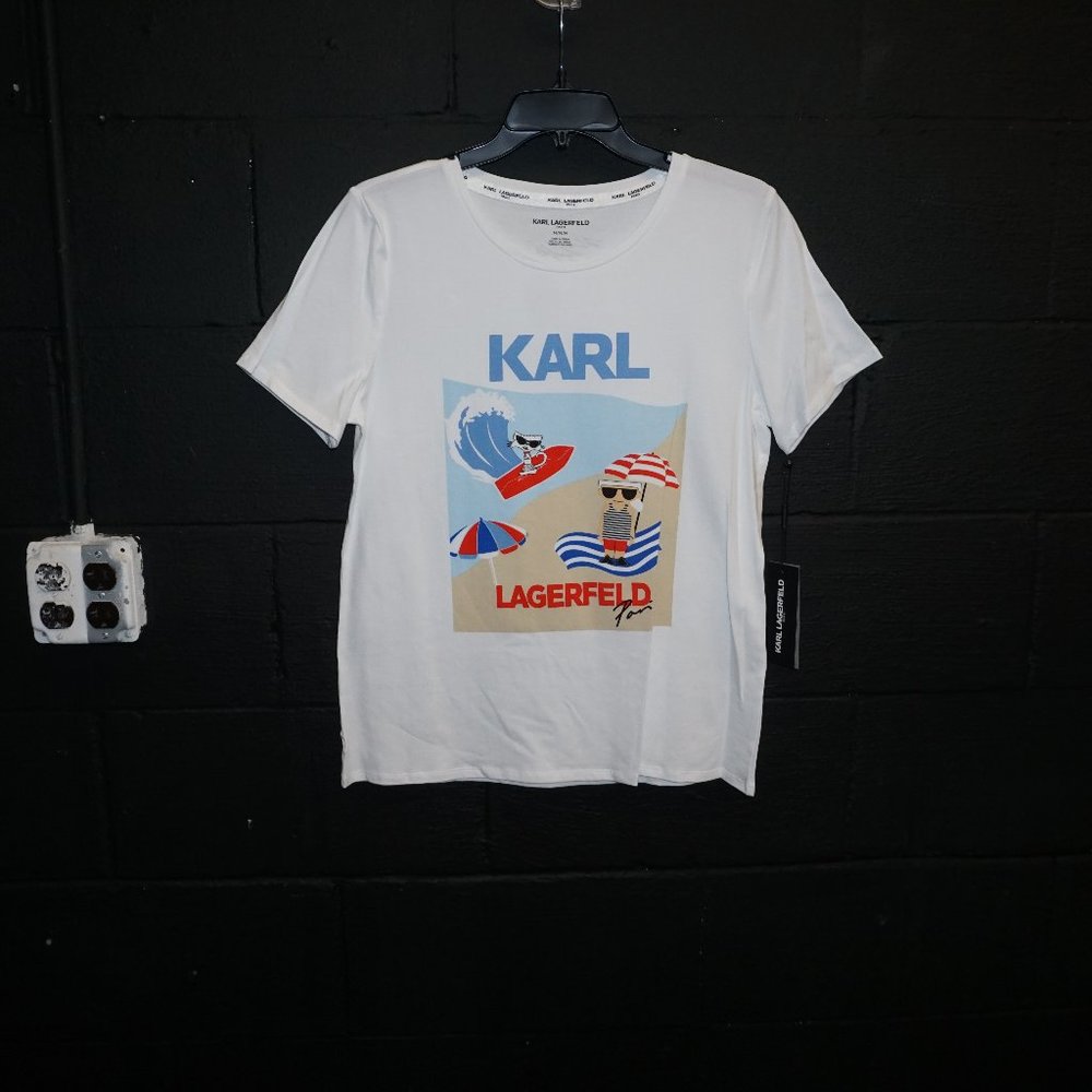 NWT KARL LAGERFELD Beach Tee Tshirt  Surf Resort